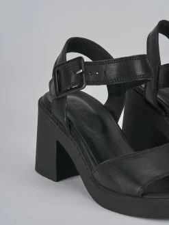 Sandali tacco 7cm pelle nero