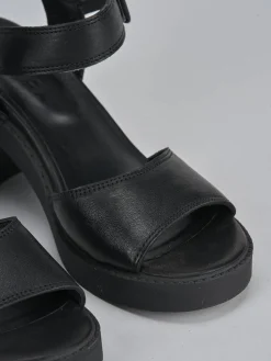 Sandali tacco 7cm pelle nero