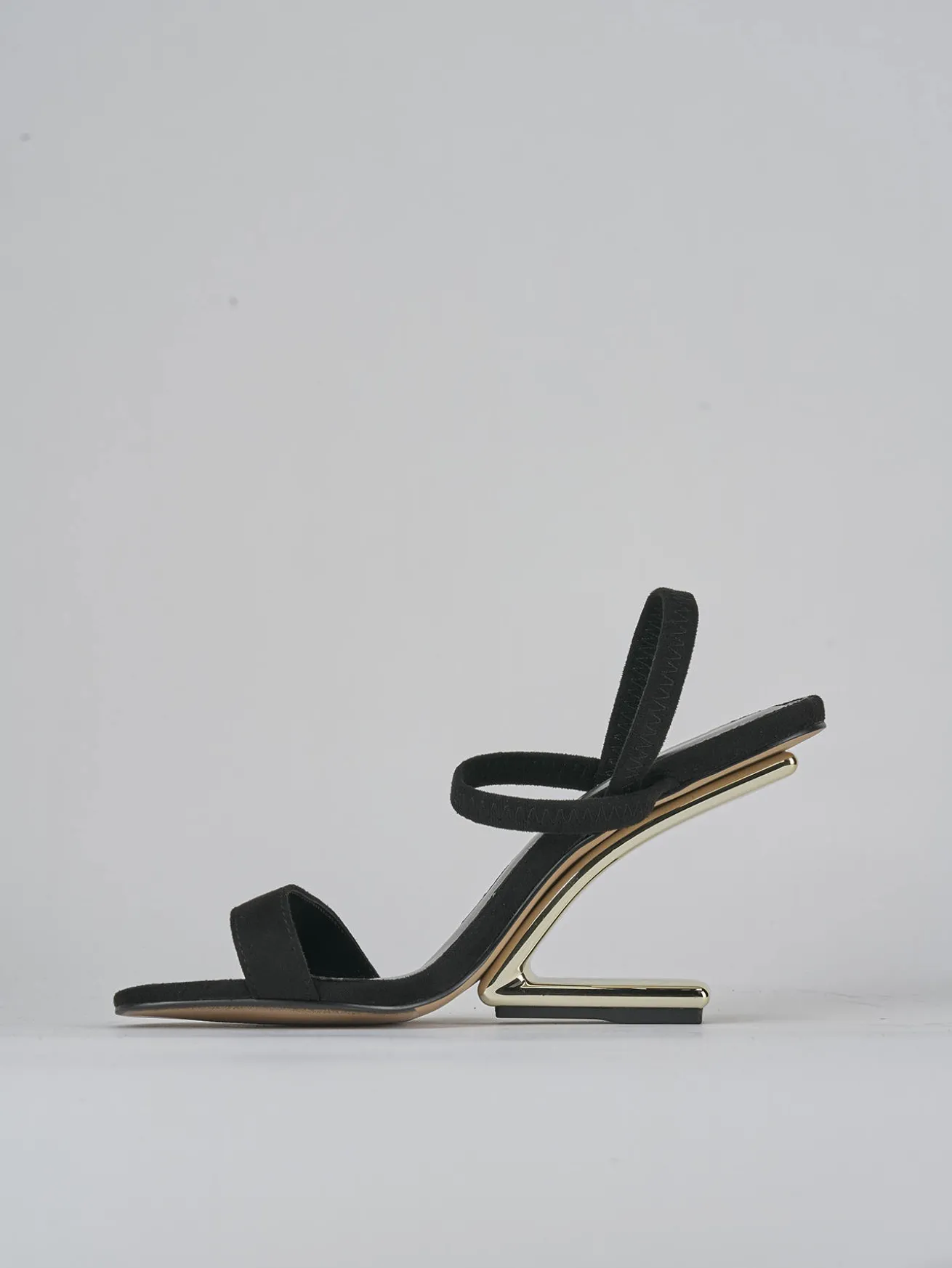 Sandali tacco 8cm pelle nero