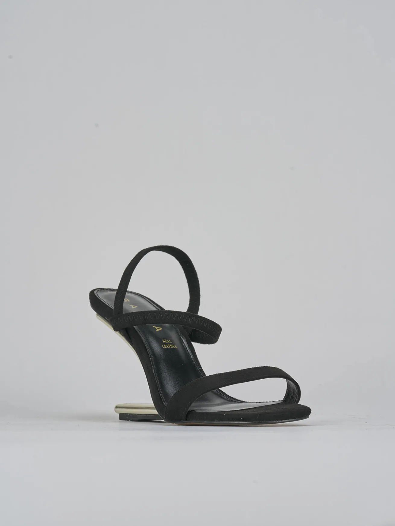 Sandali tacco 8cm pelle nero