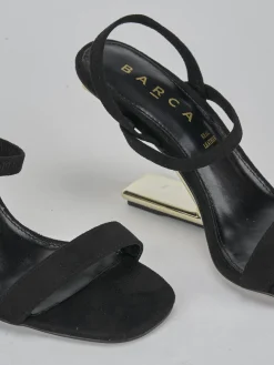 Sandali tacco 8cm pelle nero