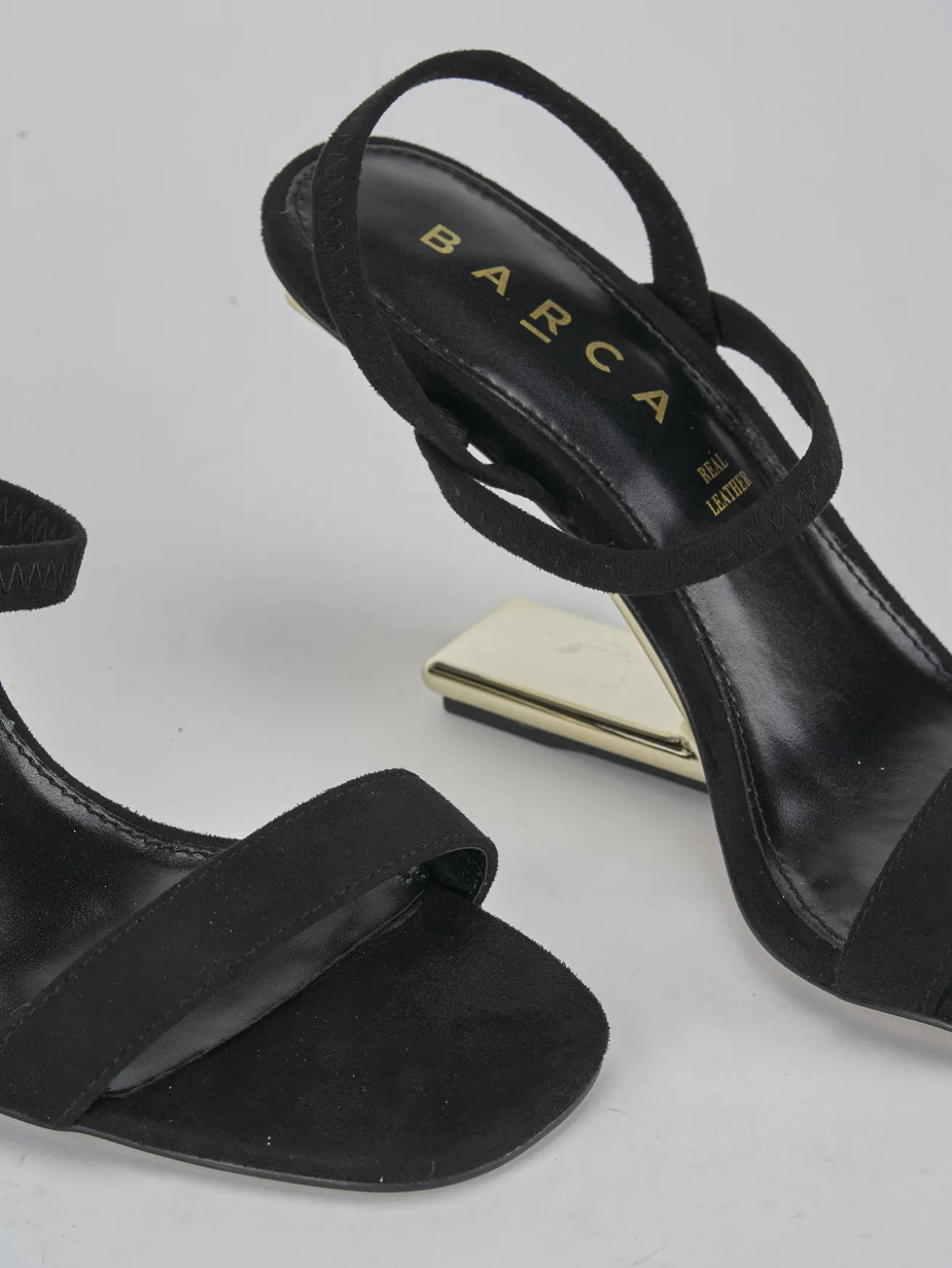 Sandali tacco 8cm pelle nero