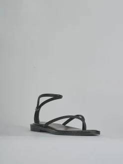 Sandali tacco 1cm pelle nero