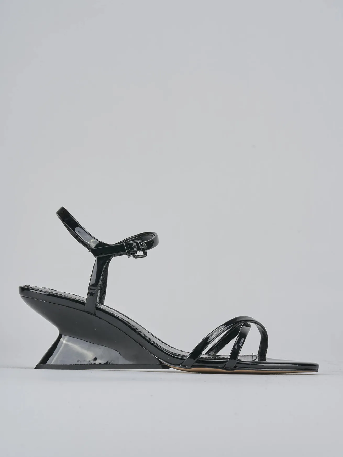 Sandali tacco 5cm pelle nero