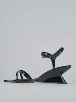 Sandali tacco 5cm pelle nero