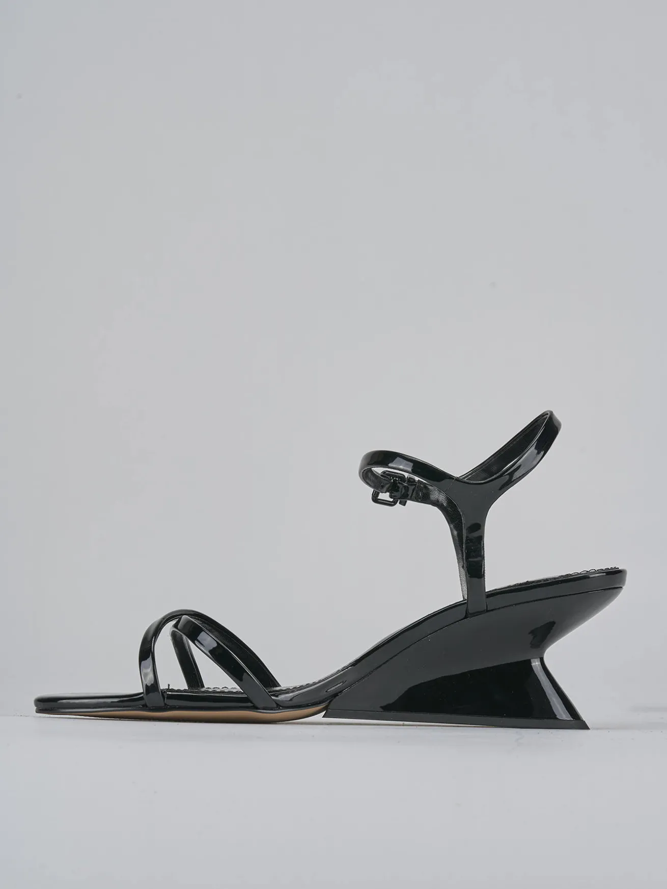 Sandali tacco 5cm pelle nero