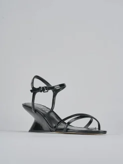 Sandali tacco 5cm pelle nero