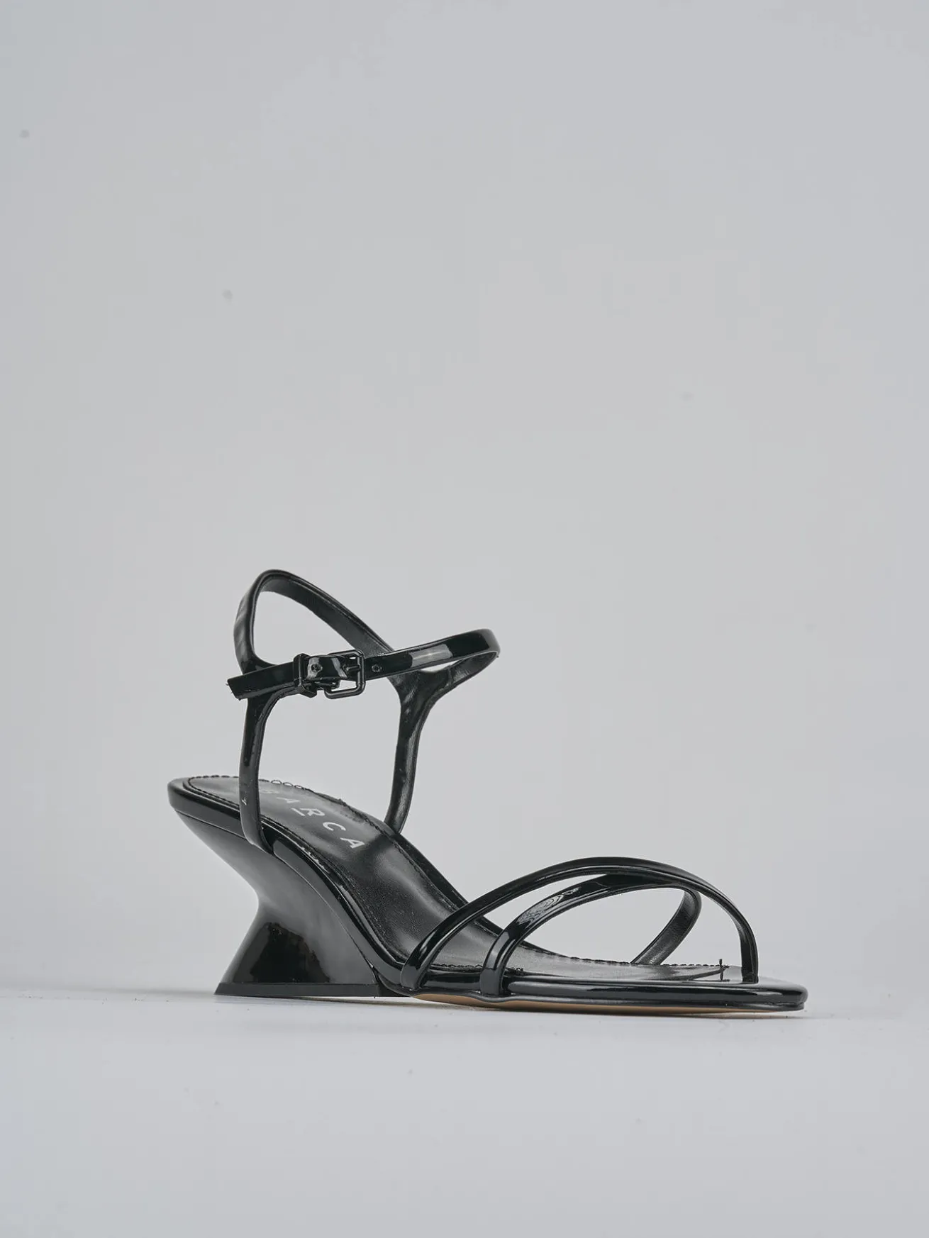 Sandali tacco 5cm pelle nero