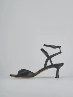 Sandali tacco 5cm pelle nero