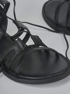 Sandali tacco 1cm pelle nero