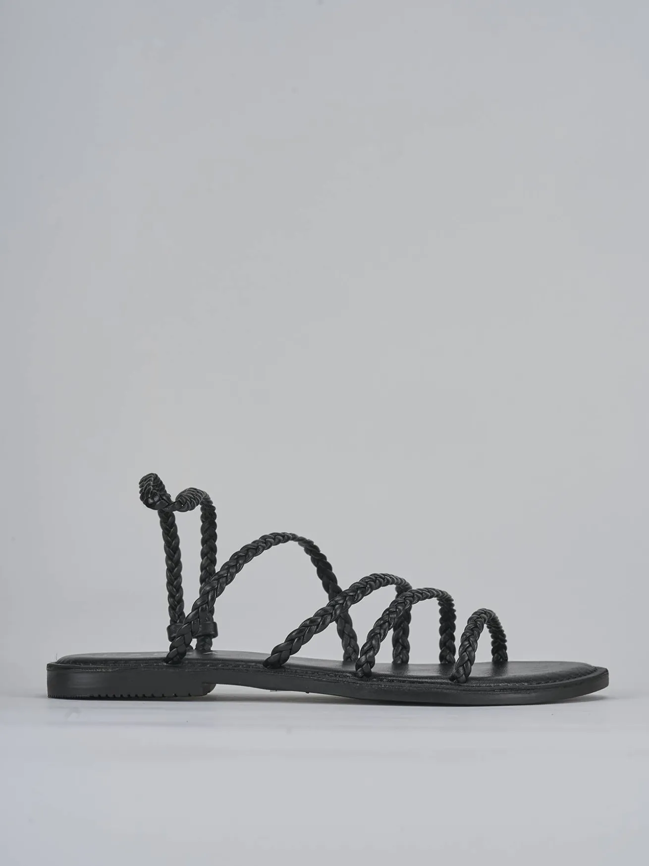 Sandali tacco 1cm pelle nero