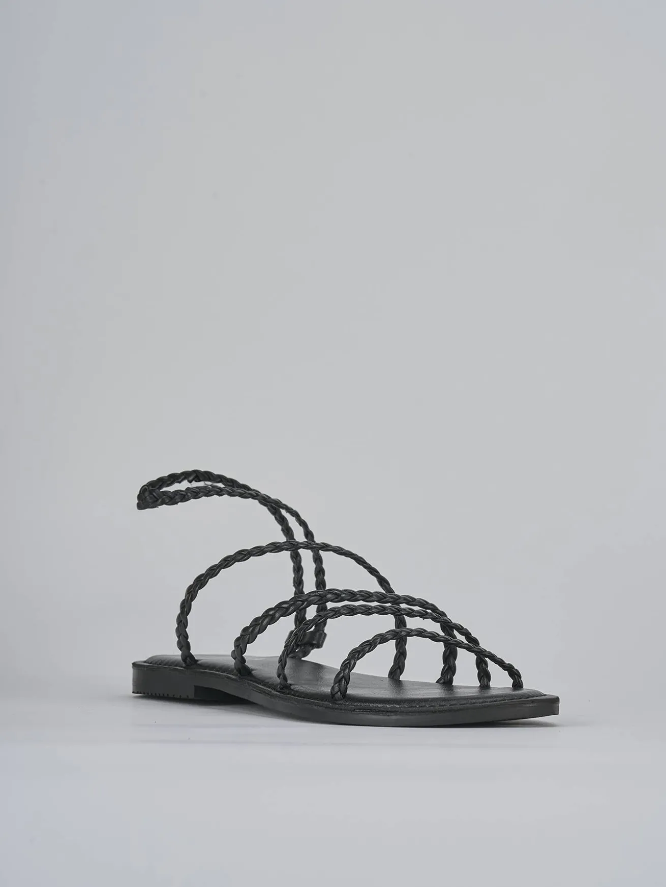 Sandali tacco 1cm pelle nero