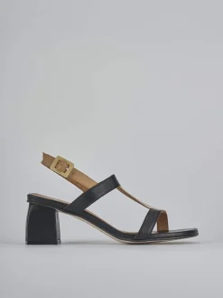 Sandali tacco 5cm pelle nero