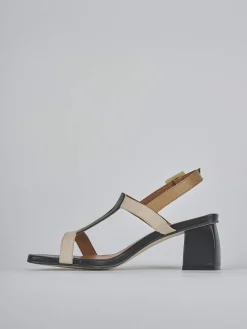 Sandali tacco 5cm pelle nero