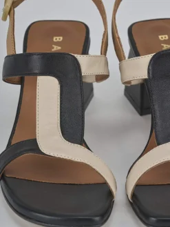 Sandali tacco 5cm pelle nero