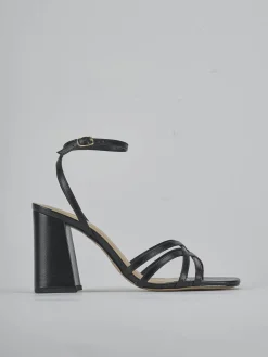 Sandali tacco 8cm pelle nero
