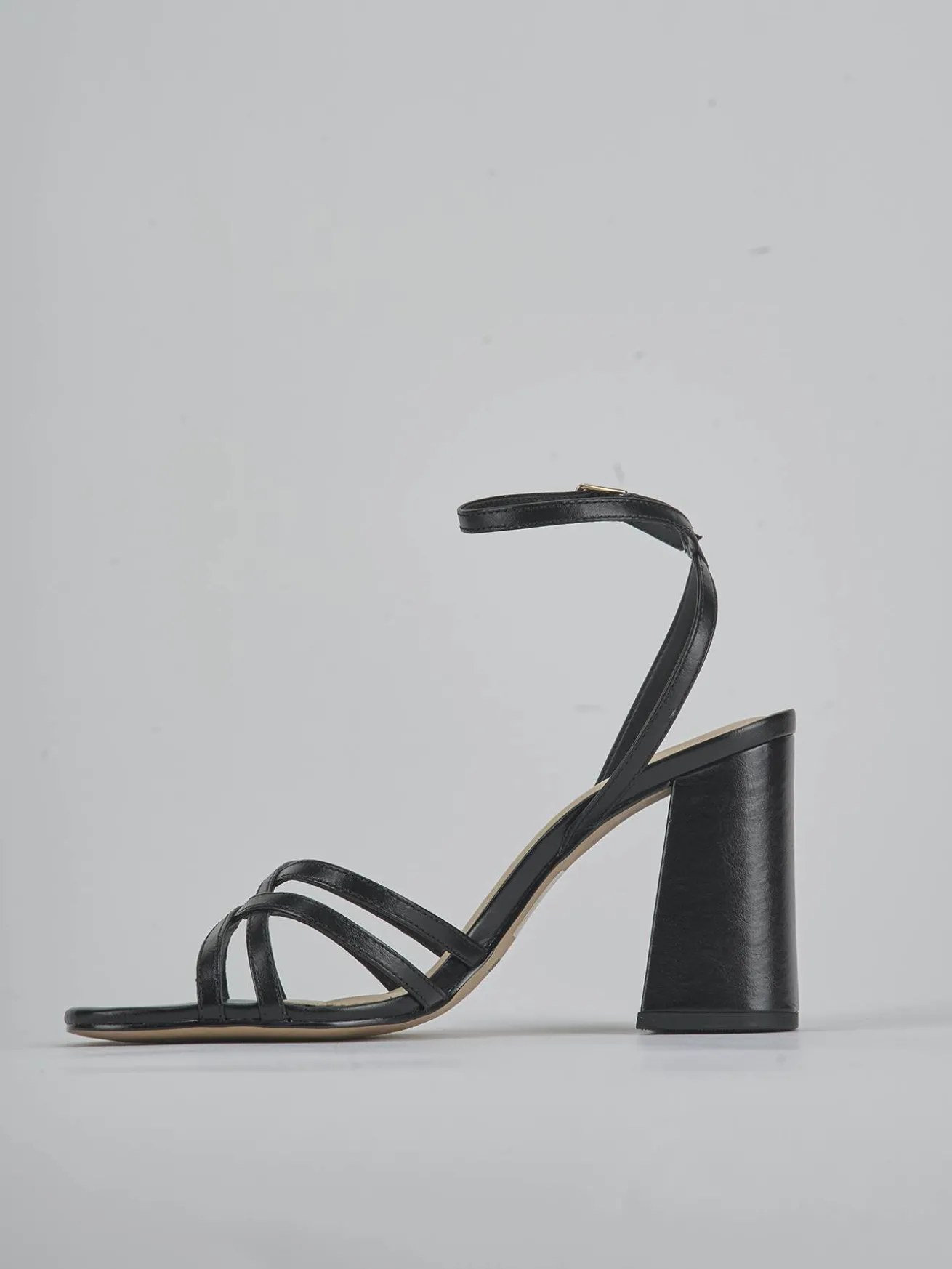 Sandali tacco 8cm pelle nero