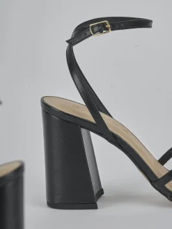 Sandali tacco 8cm pelle nero