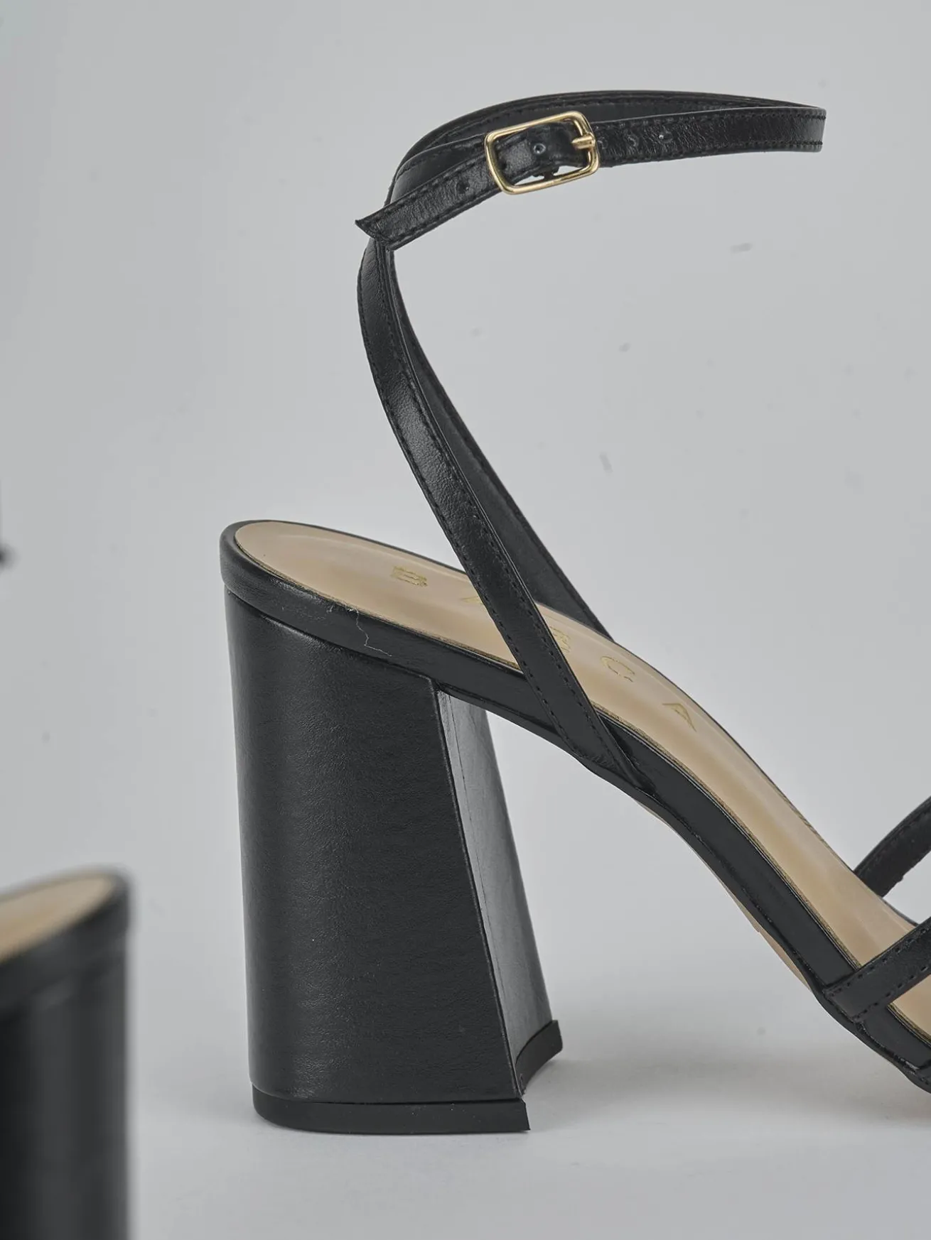 Sandali tacco 8cm pelle nero