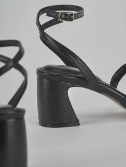 Sandali tacco 6cm pelle nero