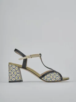 Sandali tacco 7cm pelle nero