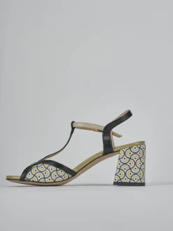 Sandali tacco 7cm pelle nero