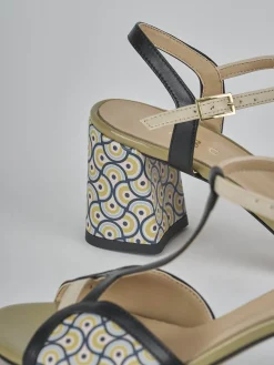 Sandali tacco 7cm pelle nero