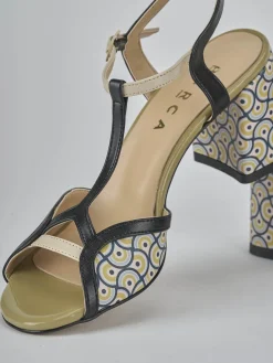 Sandali tacco 7cm pelle nero