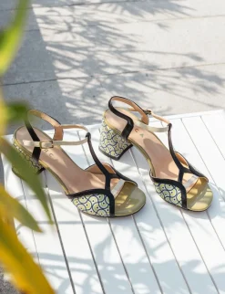 Sandali tacco 7cm pelle nero