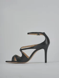 Sandali tacco 9cm pelle nero