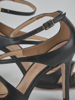 Sandali tacco 9cm pelle nero