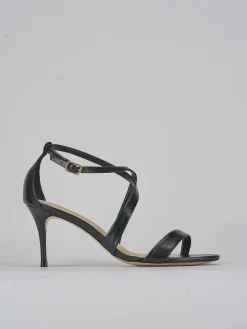 Sandali tacco 7cm pelle nero