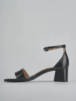 Sandali tacco 5cm pelle nero