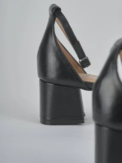 Sandali tacco 5cm pelle nero