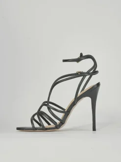 Sandali tacco 10cm pelle nero