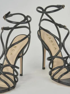 Sandali tacco 10cm pelle nero