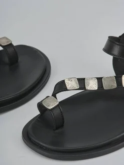 Sandali tacco 1cm pelle nero