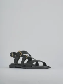 Sandali tacco 1cm pelle nero