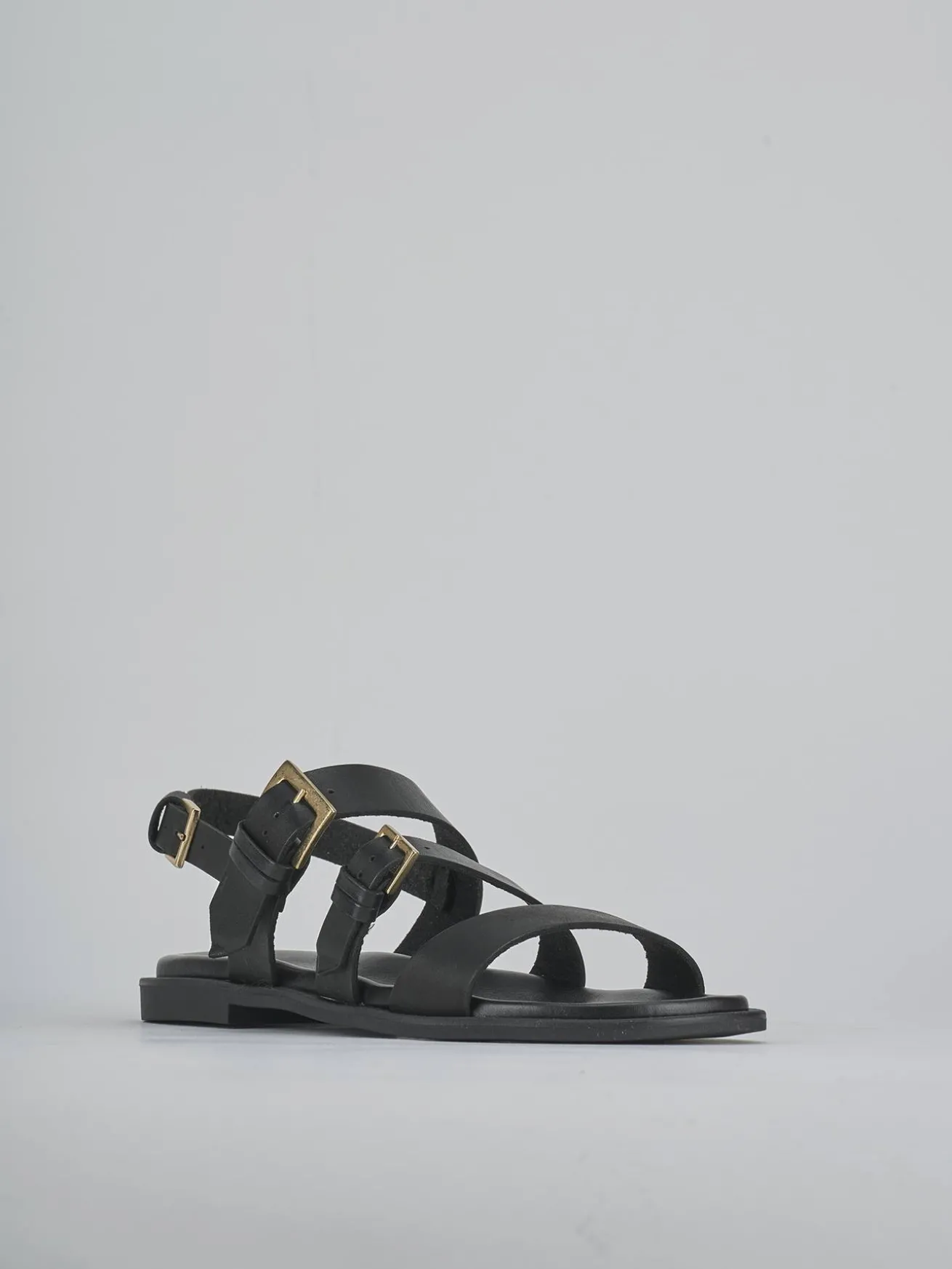 Sandali tacco 1cm pelle nero