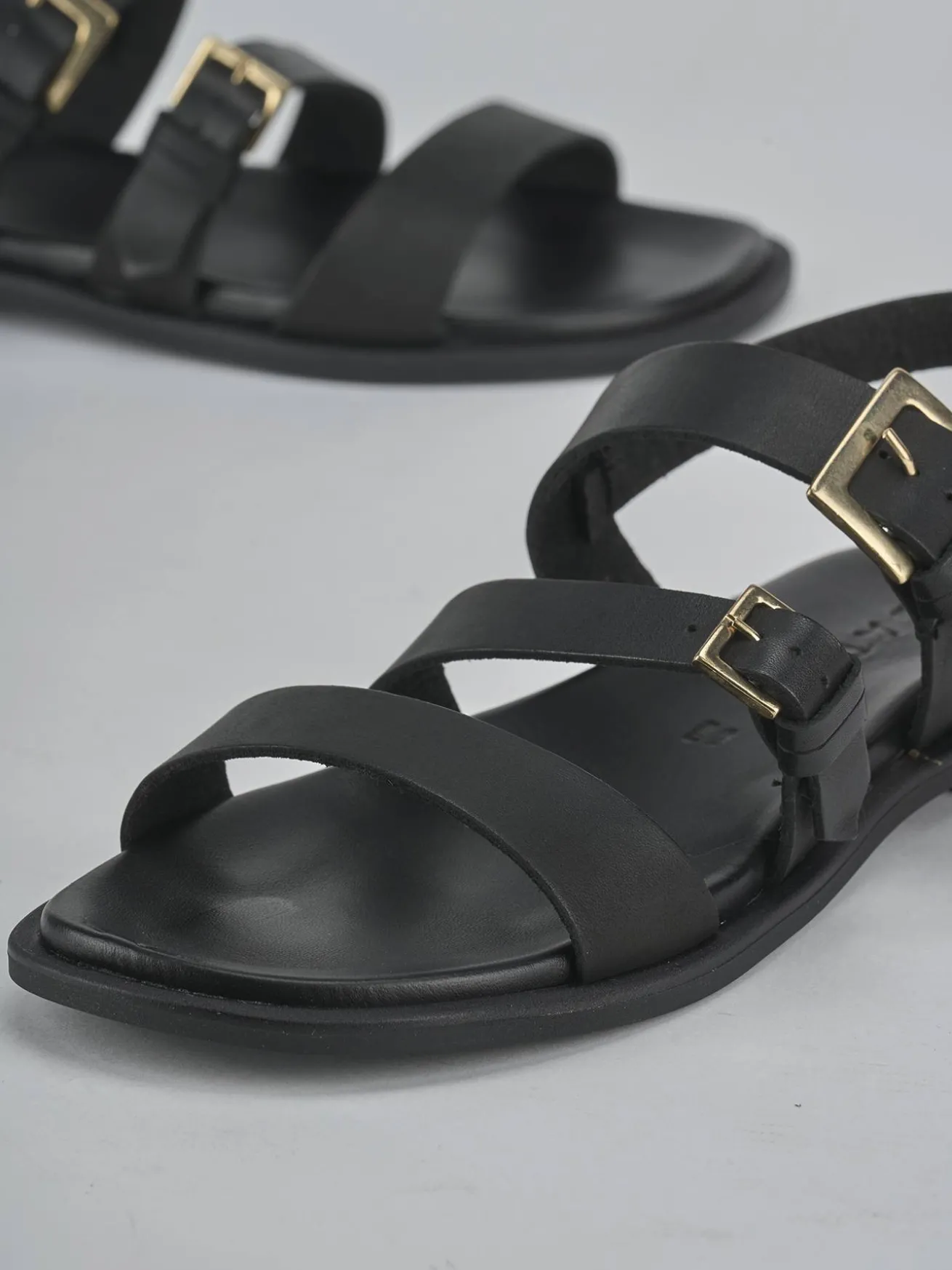 Sandali tacco 1cm pelle nero