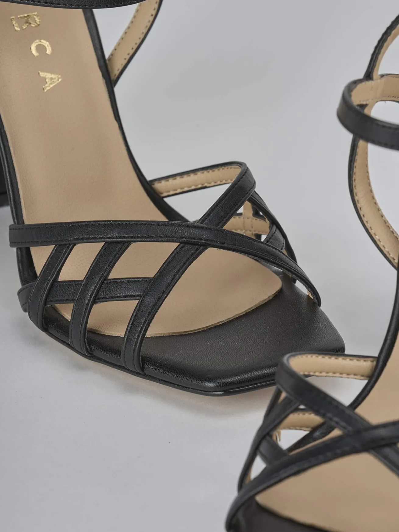 Sandali tacco 9cm pelle nero