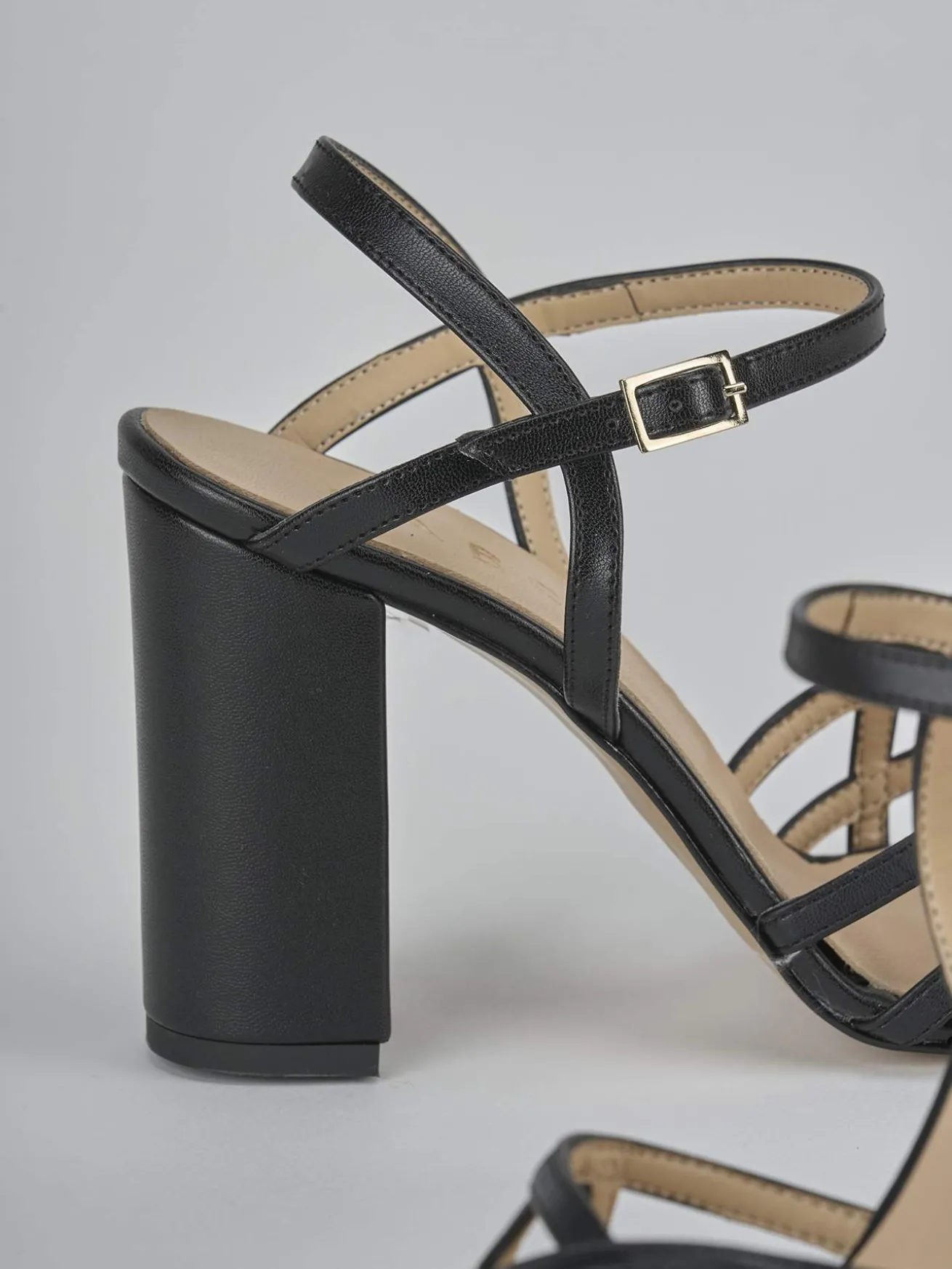 Sandali tacco 9cm pelle nero