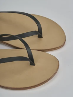 Sandali tacco 1cm pelle nero