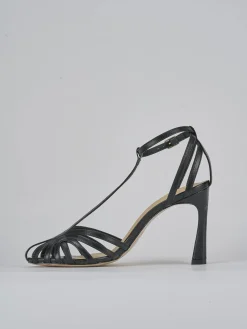 Sandali tacco 9cm pelle nero