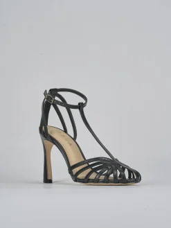 Sandali tacco 9cm pelle nero