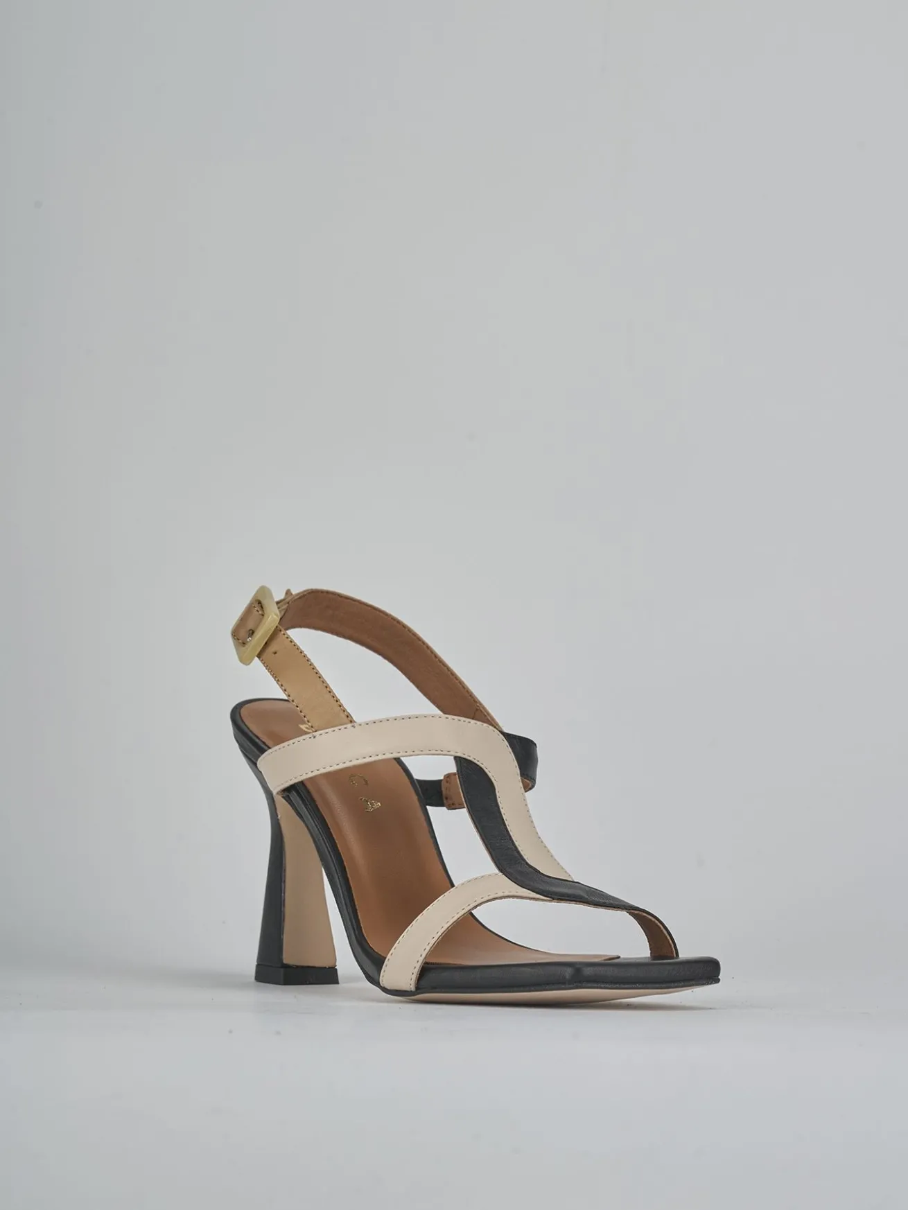 Sandali tacco 9cm pelle nero