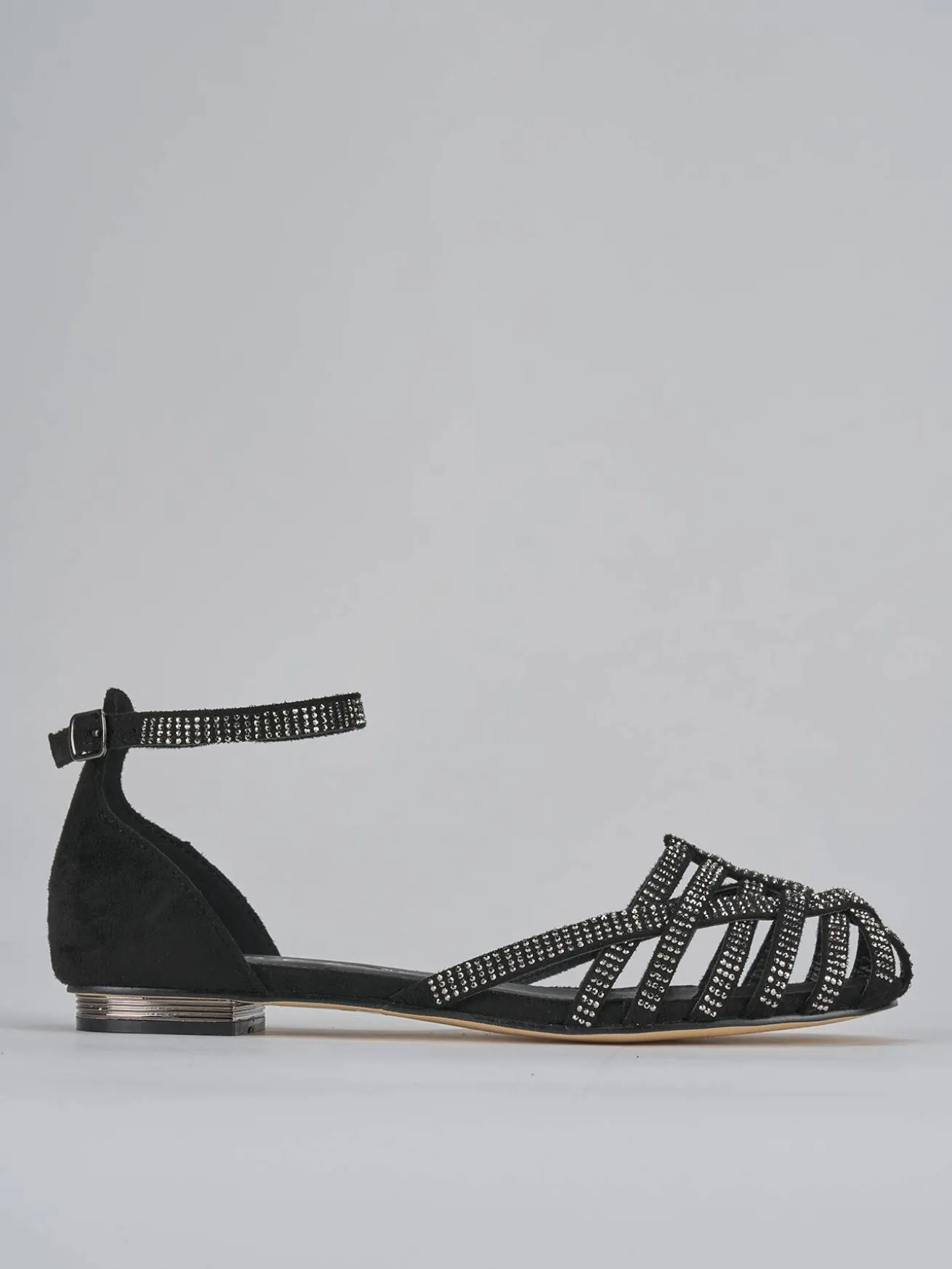 Sandali tacco 1cm pelle nero