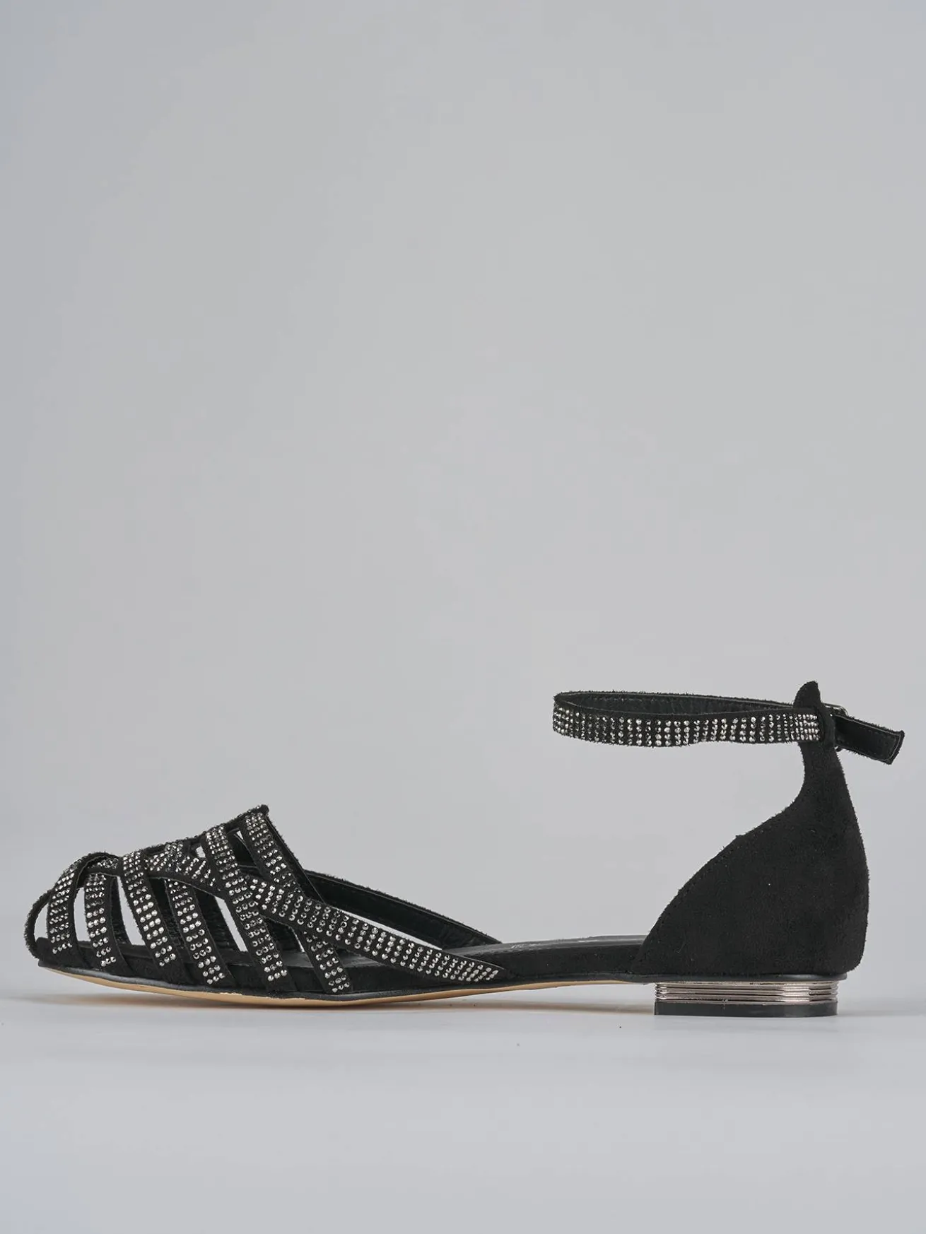 Sandali tacco 1cm pelle nero