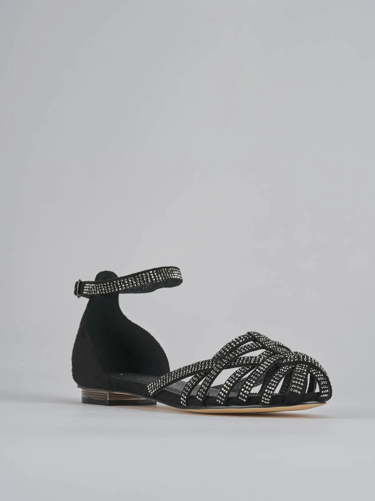 Sandali tacco 1cm pelle nero