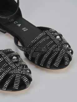 Sandali tacco 1cm pelle nero